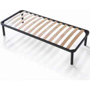 EVERGREENWEB - Sommier Simple 75x180 cm lit à Lattes orthopédique, résistant avec Structure en Fer avec Lattes en Bois Naturel, Base encastrable Idéal pour Tous Les Types de Lits et Matelas (EvergreenWeb, neuf)