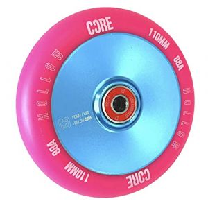 Core Hex Hollow Roue de trottinette freestyle 110 mm I Enfants I Trick I P&eacute;dalier I Roues I Roue de rechange I Wheel (Hollow V2 Bleu clair/PU rose) (Fantic26 Funsport GmbH, neuf)