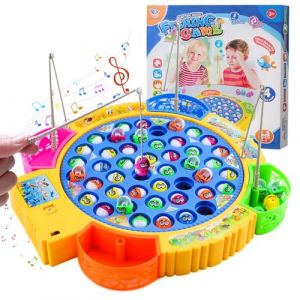 Qingning Jeu de P&ecirc;che &agrave; la Ligne Enfant avec 45 Poissons & 4 Cannes &agrave; P&ecirc;che, Jouet de P&ecirc;che Musical, Jeu Magn&eacute;tique &Eacute;ducatif, Jeux de P&ecirc;che &Eacute;lectriques, Cadeau Montessori pour Filles Gar&ccedil;ons 3-6 Ans (ruining-EU, neuf)