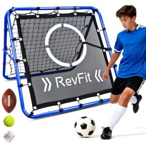 Rebondisseur pour Football &ndash; Filet rebondisseur r&eacute;glable Double Face avec Cible, pour Football, Baseball, Tennis, Rugby &ndash; Filet d'entra&icirc;nement avec Cadre en Acier Robuste &ndash; 80/100/120 cm (Revfit, neuf)