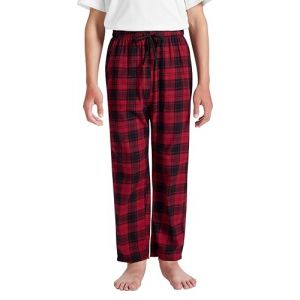 MoFiz Garçon Pantalon de Pyjama Long Coton à Carreaux Fille Chaud Vêtements de Nuit Décontractés avec Poches pour Enfants No.YZ58 Taille M(140-152) (ARKE1688, neuf)