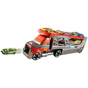Hot Wheels Camion Transporteur de Petites Voitures et Lanceur, pour Transporter Jusque 14 Petites Voitures, Jouet pour Enfant, CDJ19 Exclusivit&eacute; sur Amazon (Jerco Micro, neuf)