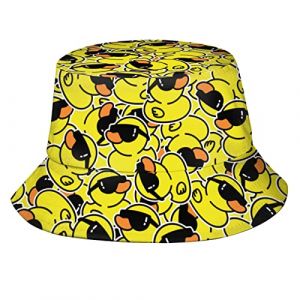 QQIAEJIA Chapeau bob mignon motif canard jaune chapeau de pêcheur pour voyage, plage, soleil chapeau d'extérieur casquette homme femme unisexe, Canard Animal-011, taille unique (ankangsaiweilaitewangluokejiyouxiangongsi1, neuf)