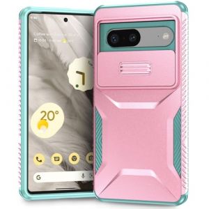 Yerebel Coque pour Pixel 7, Coque t&eacute;l&eacute;phone pour Google 7 GQML3 avec Couvercle de cam&eacute;ra Coulissant, Protection Robuste Antichoc de qualit&eacute; Militaire, antid&eacute;rapant, &Eacute;tui pour Google Pixel 7 PC Rose (Viodolge, neuf)