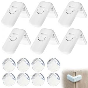 WZYTEU Lot de 24 s&eacute;curit&eacute;s enfant pour armoire et tiroirs, 8 s&eacute;curit&eacute;s de tiroir pour b&eacute;b&eacute; et 16 protections d'angle, pour porte, armoires et r&eacute;frig&eacute;rateur (WZYTEU, neuf)