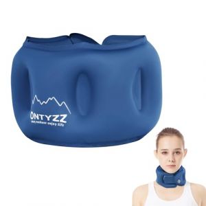 ONTYZZ Oreiller de Voyage Gonflable Coussin Nuque Doux Oreiller de cou Ultraléger Oreiller Cervical 360° complet Soutien de nuque pour Avion Train Voiture Bureau Accueil Dormir Repos (ONT Sport, neuf)