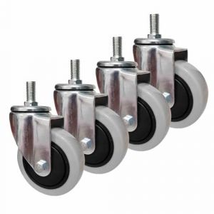 Lot de 4 roulettes à Tige filetée M14, roulettes industrielles Robustes, roulettes pivotantes pour Chariot en PU de 4 Pouces, Roue de Meuble verrouillable avec Frein, sans Bruit, résistante (Jackson-UK, neuf)
