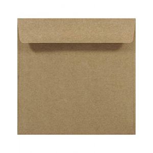 Netuno 25 enveloppes brunes carrées papier kraft 155 x 155 mm rabat droit enveloppes papier naturel enveloppe vintage pour lettres invitations cartes de vœux mariage anniversaire Noël (netuno, neuf)