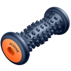 Rouleau Massage Pied pour la Vo&ucirc;te Plantaire - Acupression R&eacute;flexologie Masseur pieds Dur en Silicone pour la Fasciite Plantaire R&eacute;cup&eacute;ration et Muscles Tendus Noeuds (Bleu Marine) (BESKAR, neuf)