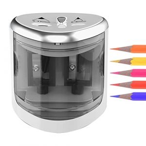 HAMAGI Taille-Crayon électrique,Taille-Crayon de Protection de sécurité avec Deux Trous - Taille-Crayon Portable Robuste, Crayons de 6 à 12 mm, pour la Maison de Classe Scolaire (grexta, neuf)