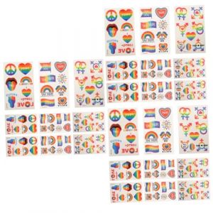 Beaupretty 27 Feuilles tatouage arc en ciel stickers homosexuel stickers ​​​​arc en ciel stickers temporaires tatouge temporaire décoration décalcomanies de faux (lorianca, neuf)
