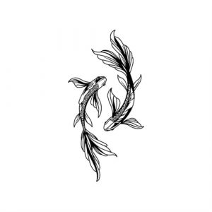 Autocollants de tatouage à base de plantes for femmes épaule Koi poisson tatouages ​​temporaires imperméable faux tatouage durable autocollants de tatouage de poisson rouge, autocollant de tatouage te (FJJBMSSCED-US, neuf)
