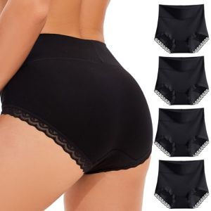 WEASIC Culotte Femme Coton Slip Femme Coton Culottes Coton pour Femme Culotte Coton Femme Taille Haute Lot Culotte Femme Coton Culotte Grande Taille Femme, Paquet de 4, Tout en Noir, S (WEASIC, neuf)
