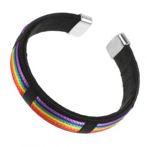 ROMISBABA Bracelet Arc-en-ciel Ouverture Ajustable Sangle Textile Unisexe Accessoire Main Fiert&eacute; Gay Amiti&eacute; Taille Unique (jannhr, neuf)