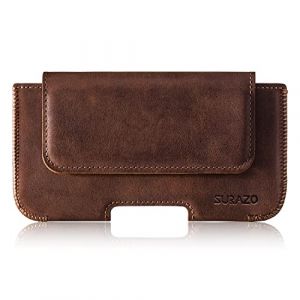 Sac de Taille 100% Cuir v&eacute;ritable SURAZO Premium pour Google Pixel 8a &Eacute;tui en Cuir - &Eacute;tui Horizontal [&Eacute;tui de t&eacute;l&eacute;phone enti&egrave;rement en Cuir] Housse de ceinture Housse en Cuir (Marron Noisette) (LightMobile, neuf)