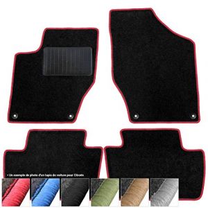 moto-MOLTICO Tapis de Voiture en Moquette - 4 pi&egrave;ces - Tapis de Sol antid&eacute;rapant pour Automobile - Adapte pour: Citroen C3 II DS3 2009-2016 - Rouge (Moltico-Shop, neuf)