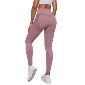 Legging Minceur - Original, Legging Anti-Cellulite &agrave; Compression 3D, Minceur Taille Haute sans Couture, Pantalon de Sport Yoga Fitness Push up Sculptant,Viola,M (iyutaomao, neuf)