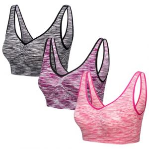 Blu Apparel Lot de 9 Soutiens-Gorge Extensibles Confortables sans Coutures - sans Coussinets - sans Armatures, Noir/Violet/Rose, XL (Bluebell Retail, neuf)