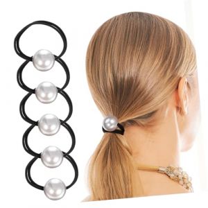 VALICLUD 6 Pièces Boucles à Cheveux Doux Élastiques à Cheveux En Perles Liens De Cheveux Longueur Cordes à Cheveux Élastiques à Cheveux Colorés Élastiques à Cheveux Enroulés Anti-perle Noir (SHUI LIAO, neuf)