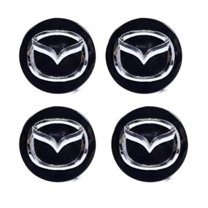 4 Pièces 52mm Cache Moyeu pour Mazda 2, Cache Moyeu Seat avec Une Finition polie Les Cache moyeu Ont Une Surface Lisse et Brillante,Black (WDHFC, neuf)