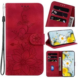 Rosbtib Coque pour iPhone SE 2020/ iPhone 7/ iPhone 8 Housse en Cuir avec Porte-Cartes T&eacute;l&eacute;phone Portable avec Support Etui &agrave; Rabat Magn&eacute;tique pour iPhone 7/8/ SE 2020 - Rouge Lys (Tengkai Technology, neuf)