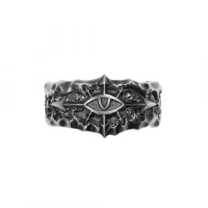 LAOYEFACAI Bague Homme mat en Argent Sterling 925 &oelig;il D'Horus Bague Ouverte Vintage Gothique Hommes Bagues (7) (chaozhouwanshishun, neuf)