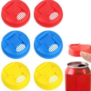 KEWUF 6 Pcs Bouchon Pour Canette Canette De Soda Couvre Couvercle Canette Soda Couvercle De Canette De Boisson Bouchon Canette Boisson Réutilisables Couvercles De Canettes Couvercles Pour Boîtes (VicFENG001, neuf)