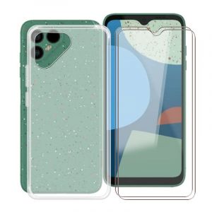 TREBAM Coque pour Fairphone 4 (6.3 ") avec 2 X Verre Tremp&eacute; Protecteur D'&eacute;cran, Semi-Transparent Antichoc Case TPU Bumper Souple Silicone Housse Etui pour Fairphone 4 - Semi-Transparent (YiQin, neuf)