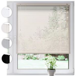 Store en Aluminium SONELLO intérieur 70cm x 100cm Crème Store vénitien en Aluminium Klemmfix sans perçage: Protection visuelle Anti-éblouissement Contre la lumière et Solaire pour fenêtres et Portes (GardenFlora - Home & Garden, neuf)