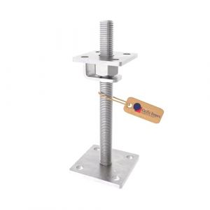 GeZu Impex® Support de poteau Galvanisé à chaud 80 x 80 mm hauteur reglable platine bois pied poteaux clôture (GeZu Impex, neuf)