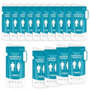 MXTIMWAN 15 Pièces Sacs à Urines Urinoir Femme Portable, 750ml Sac Urinaire Jetables, Sac Vomissement Voiture, Toilette Portable Urinoir pour Homme, Patient, Enfants, Voyage, Voiture, Camping (NECUNDASHOP, neuf)