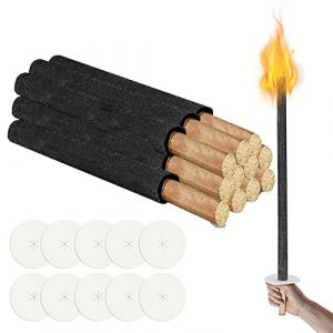 Yakimz Torches de cire, 10 pi&egrave;ces, dur&eacute;e de combustion 100 min, protection des mains et poign&eacute;e extra longue incluses, torches de cire pour randonn&eacute;es au flambeau et f&ecirc;tes de jardin (HITGROW, neuf)