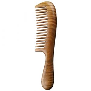 Peigne en bois &ndash; Peigne en bois pour femme | Peigne en bois &agrave; dents larges | Peigne &agrave; cheveux en bois fait main | Outils de coiffure pour femme | Peigne d&eacute;m&ecirc;lant ergonomique en bois de santal pour la (jiaduoshi, neuf)