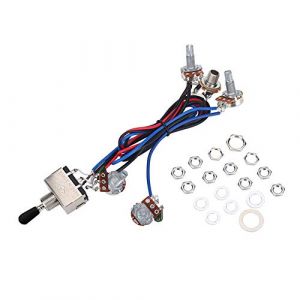 Alomejor Kit de câblage pour Guitare électrique, Interrupteur à Bascule à 2 Voies 500K 2T2V et Remplacement de la Guitare Jack pour la Guitare Les Paul LP (Enthel, neuf)