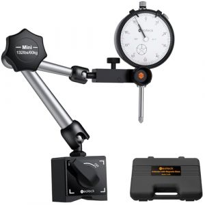 Neoteck 0-20 mm Comparateur Mécanique avec 60kg Base Magnétique – Précision 0.01 mm pour Fraiseuse Tour Atelier – Support Articulé 3 Axes avec Réglage Fin, Acier Inoxydable pour Contrôle Planéité (vinstarteu, neuf)
