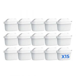 Waterdrop Lot de 15 cartouches filtrantes à eau de rechange pour Maxtra+® Plus, Pro tout-en-1, compatibles avec carafe Brita® Marella®, bouilloire, réduction des PFAS, PFOA/PFOS, (Waterdrop direct, neuf)
