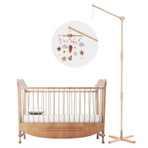 Support Mobile Bebe, pour Lit B&eacute;b&eacute; Et Table &agrave; Langer, Bras en Bois pour Suspension Mobile Lit B&eacute;b&eacute;, Support Stable pour Berceau, Deco Chambre Bebe, Id&eacute;al pour Bo&icirc;te &agrave; Musique et Carillons, 160cm (ALFAXCELE, neuf)