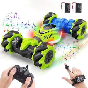 ROCKY&CHAO Voiture T&eacute;l&eacute;command&eacute;e 4 Roues Motrices 2,4 GHz Op&eacute;ration Gestuelle RC Rotation &agrave; 360 &deg; Drift Car avec Commande Manuelle lumi&egrave;re et Musique Cadeaux pour Enfants (Myriad Choices, neuf)
