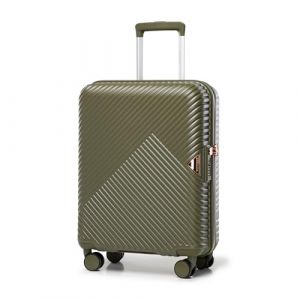 WITTCHEN Valise Cabine Bagages Cabine Valise de Voyage Bagage &agrave; Main en Polycarbonate avec 4 roulettes Pivotantes Serrure &agrave; Combinaison Poign&eacute;e T&eacute;lescopique GL Style Line Taille M Vert Olive (WITTCHEN, neuf)
