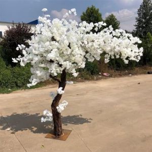 Grands Arbres De Fleurs De Cerisier Artificiels Blancs, Plante Artificielle De D&eacute;coration De Maison De Mariage D'arbre R&eacute;aliste, Arbre De Fleur De Cerisier Simul&eacute; De Fleur De Soie,Extended-1.2x0.8m (YONGQINGSHOP, neuf)