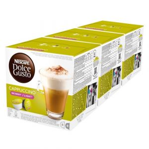 Nescafé Dolce Gusto Cappuccino light, Lot de 3, 3 x 16 Capsules (24 portions) (FoodWorldXL, neuf)