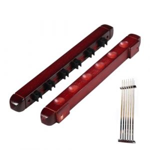 Porte-Queue de Billard, Support de Queue de Billard, Support Billard Mural, Cadre de Bâton de Billard, Accessoires de Billard pour Écoles, Maisons et Clubs, 6 Trous, 39cm de Long (DONGFENGHOUSE, neuf)