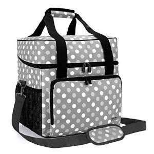 Luxja Sac de Transport pour Surjeteuse et Accessoires, 33CM x 30,5CM x 34CM, Points Gris (SILIDE EU, neuf)