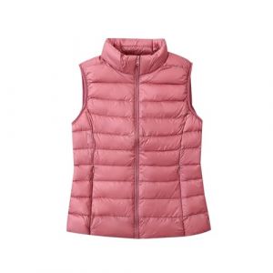 Doudoune Legere sans Manche Femme Gilet Doudoune L&eacute;g&egrave;re sans Manches Femme Gilet Duvet Matelass&eacute; Veste Doudoune Fine sans Manches Femme Blouson Manteau sans Manche Femme Hiver Grande Taille Rose L (Pengniao, neuf)