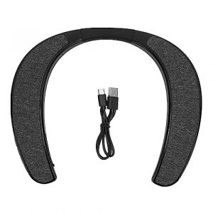 Culnflun Enceinte Bluetooth Tour de Cou, Haut-Parleur st&eacute;r&eacute;o Portable sans Fil, Son Hi-FI, l&eacute;ger et Confortable, pour Les Sports de Plein air, Les Voyages, la Maison, Noir (zongjunwangluo, neuf)