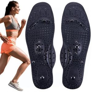 Semelles Orthopédiques de Thérapie Magnétique Minceur Perte de Poids Soutien de la voûte Plantaire Chaussures Coussinets Massage Semelle de Soin des Pieds,S, black (LXH-AMZ, neuf)