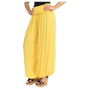 Malito Pantalon Bouffant Femme - Sarouel pour Danser, Aladin pour Se Détendre, Loisirs - Couleurs Unies, Jaune Foncé, 36 FR/44 FR (malito-shop, neuf)