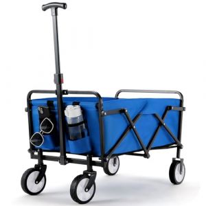 Chariot de Plage Pliable Poignée Réglable Chariot de Jardin Chariots de Transport pour Transport, Plage, Camping, Courses, Chariot de Jardinage Chariot à roulettes avec Jusqu’à 60KG (Bleu) (Dorigod Trading Limited, neuf)