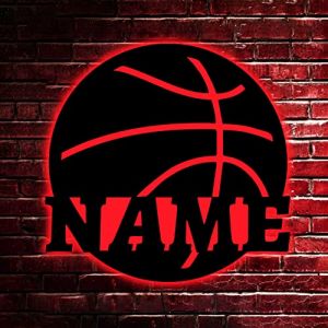 zouwii Enseigne Au N&eacute;on De Basketball Personnalis&eacute;, Signe De Nom De Joueur De Basket-ball, Enseigne Au N&eacute;on De Basketball, Lumi&egrave;re De Signe De Ballon De Basketball, Signe Lumineux De Basketball (SOULSIS Natural, neuf)
