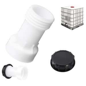 GEDEGOOK Rallonge de cuve 1000L, Adaptateur Extension, Entretoise, Filetage Grossier avec Joint en PVC, Vanne Cuve 1000l Plastique Filetage Grossier Droit S60x6, IBC Raccord Cuve 1000 litres (Kebanda, neuf)